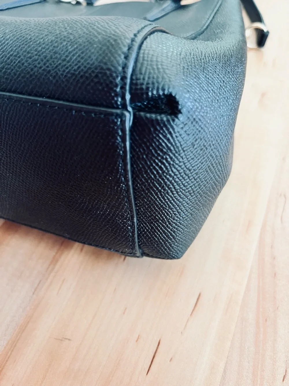 Coach Minetta Black Crossbody Crossgrain Leather Satchel - Picture 9 of 12